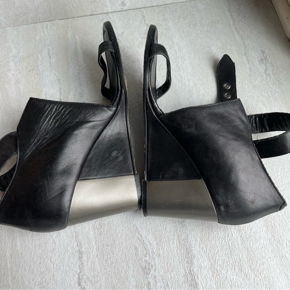 ** Hope by Ringstrand Soderberg black leather wedge sandals 38 - Picture 6 of 10